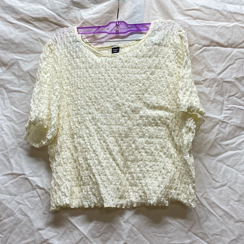 Shein Plus Eyelet Textured Tee - Picture 5 of 15